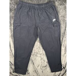 Nike Men’s Cargo Jogger Pants Black XL Utility Pocket Drawstring Ankle